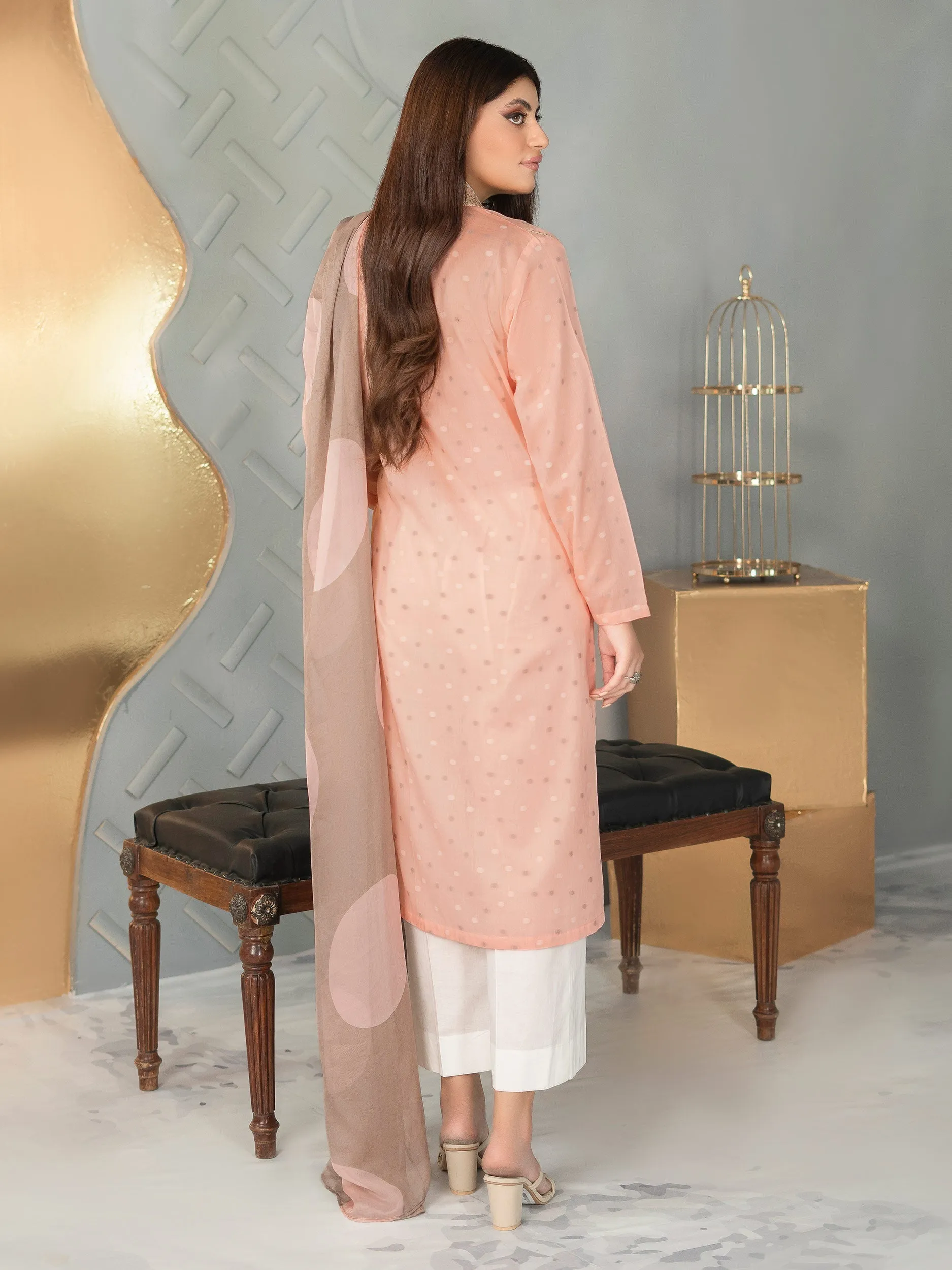 2 Piece Embroidered Jacquard Suit