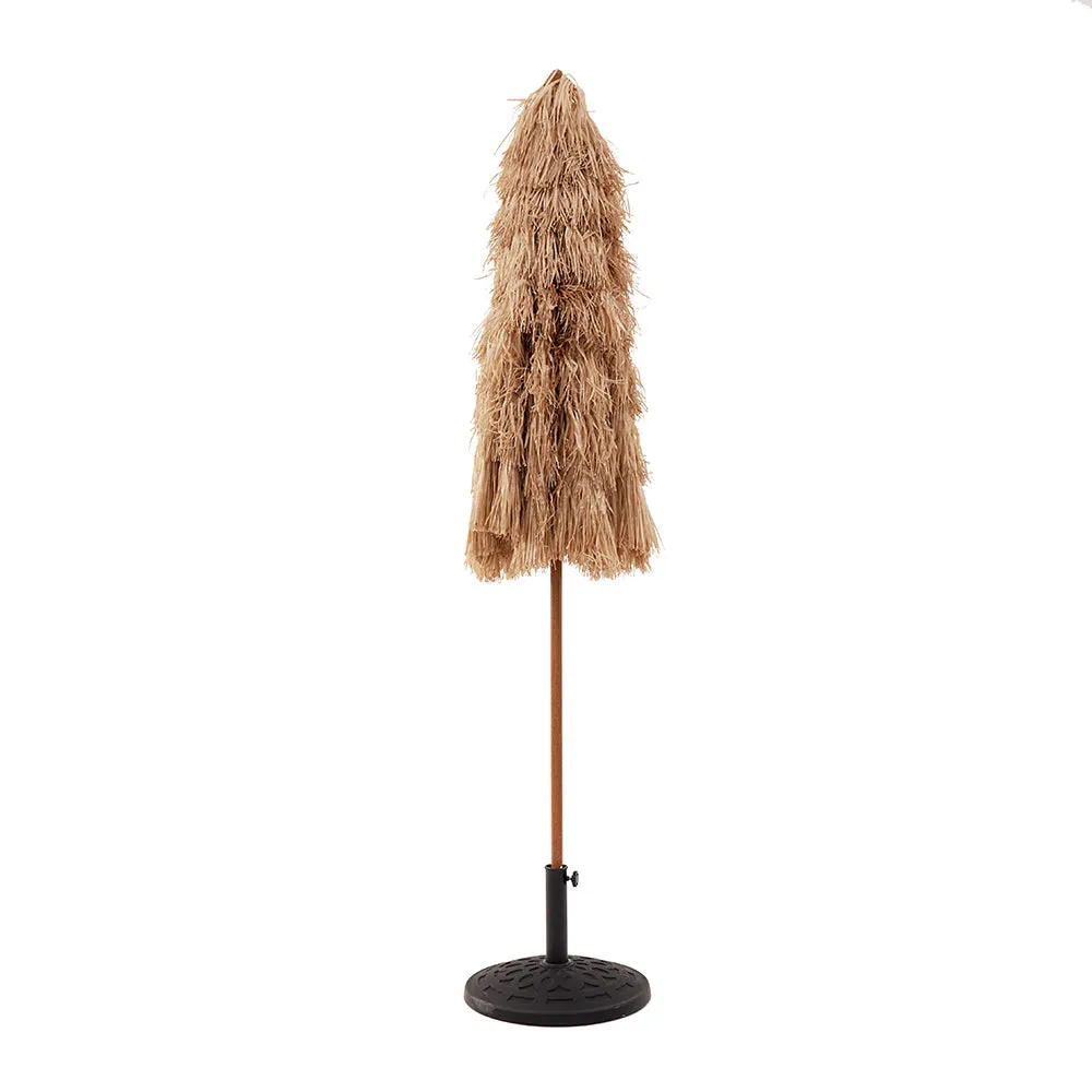 2.2M Thatch Patio Tiki Straw Parasol with Aluminium Tilt