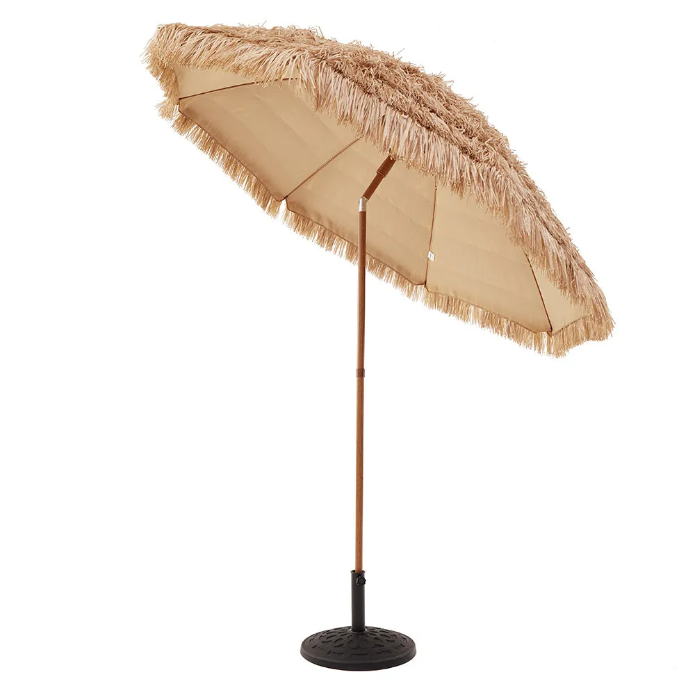 2.2M Thatch Patio Tiki Straw Parasol with Aluminium Tilt