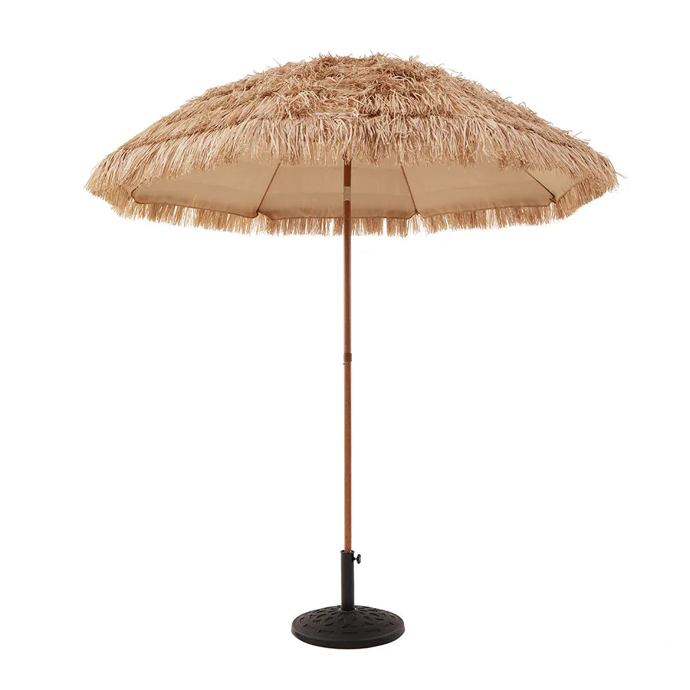 2.2M Thatch Patio Tiki Straw Parasol with Aluminium Tilt