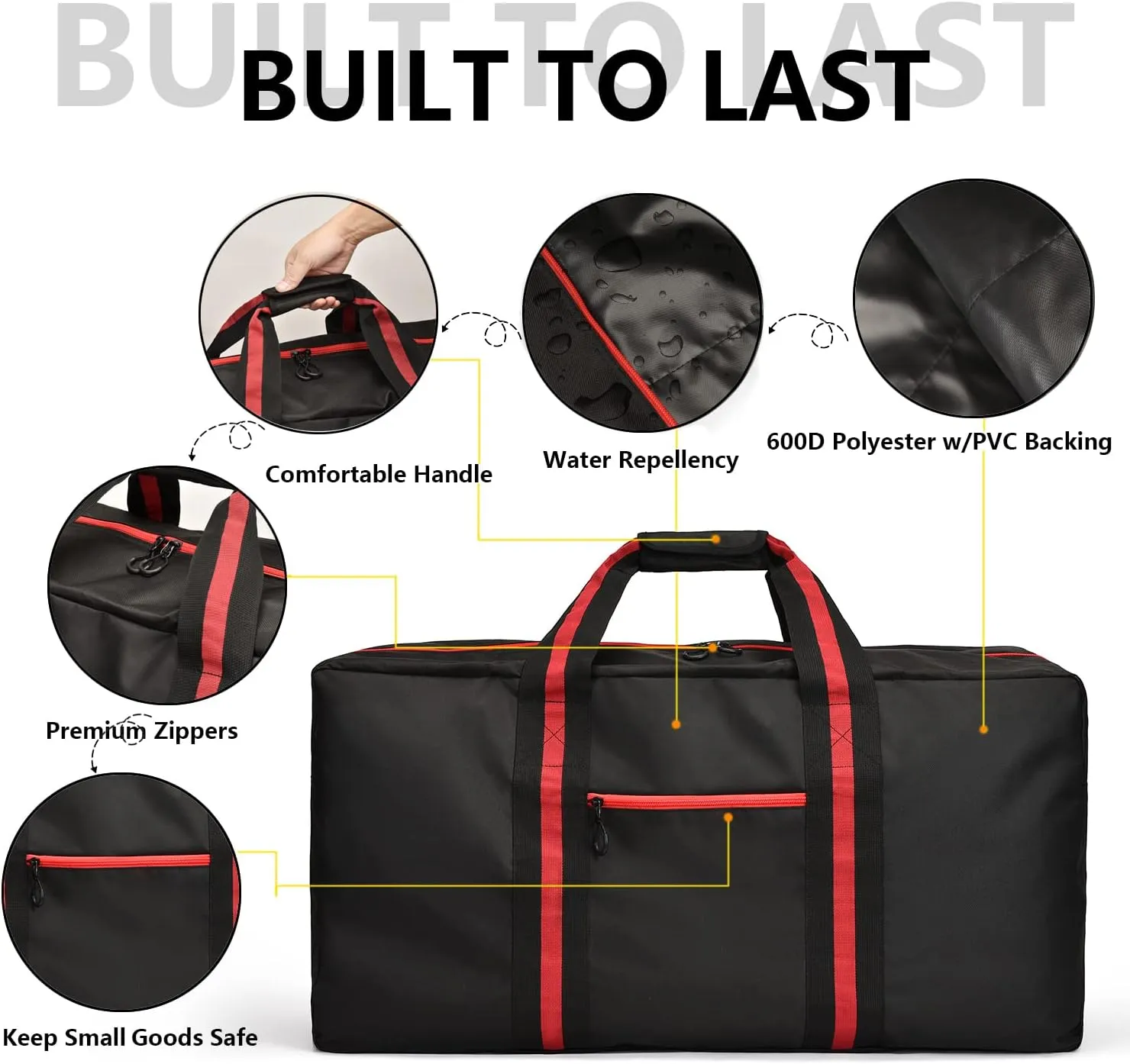 24.8  Travel Bag, Duffle Bag for Men Women, Large 60L Weekender Overnight Bag with Trolley Sleeve and Wet Pocket