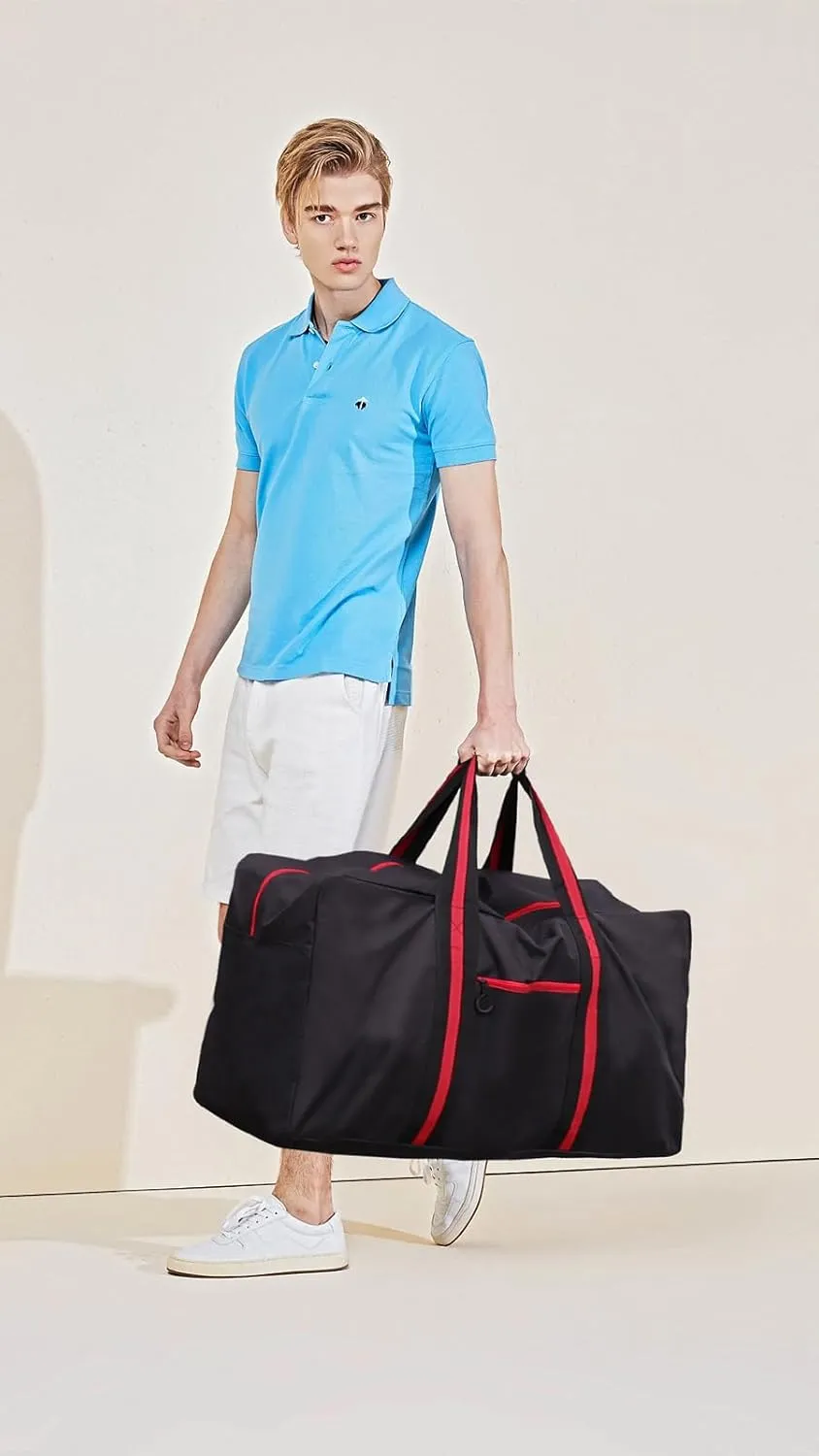 24.8  Travel Bag, Duffle Bag for Men Women, Large 60L Weekender Overnight Bag with Trolley Sleeve and Wet Pocket