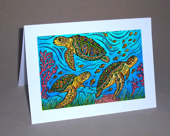 3 Loggerheads Notecard