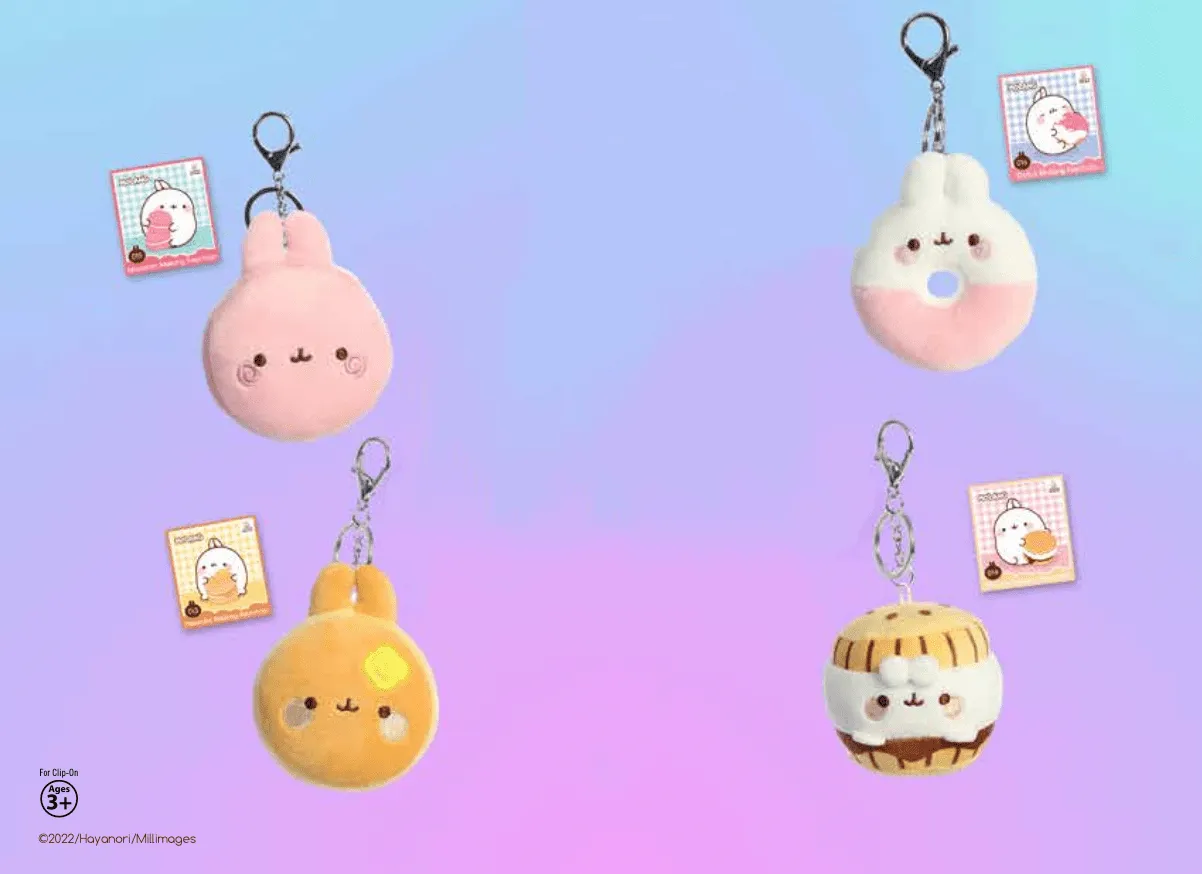 3" Molang Dessert Plushy Bag Charm
