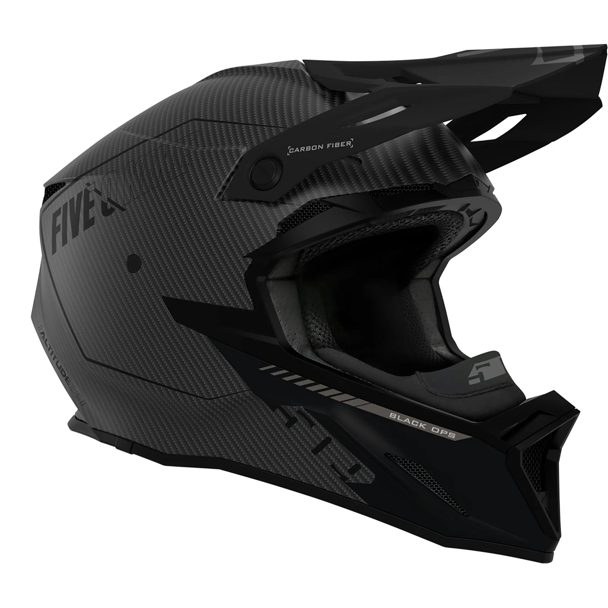 509  Altitude 2.0 Carbon Fiber Snowmobile Helmet Fidlock Vented Airflow Black Ops FMVSS