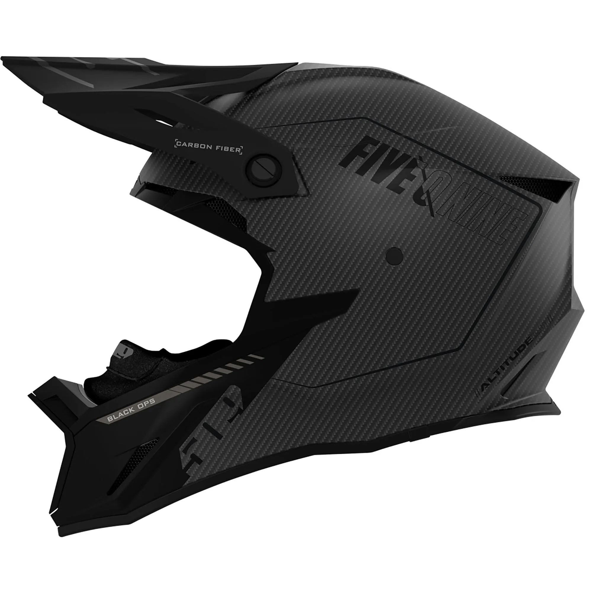 509  Altitude 2.0 Carbon Fiber Snowmobile Helmet Fidlock Vented Airflow Black Ops FMVSS