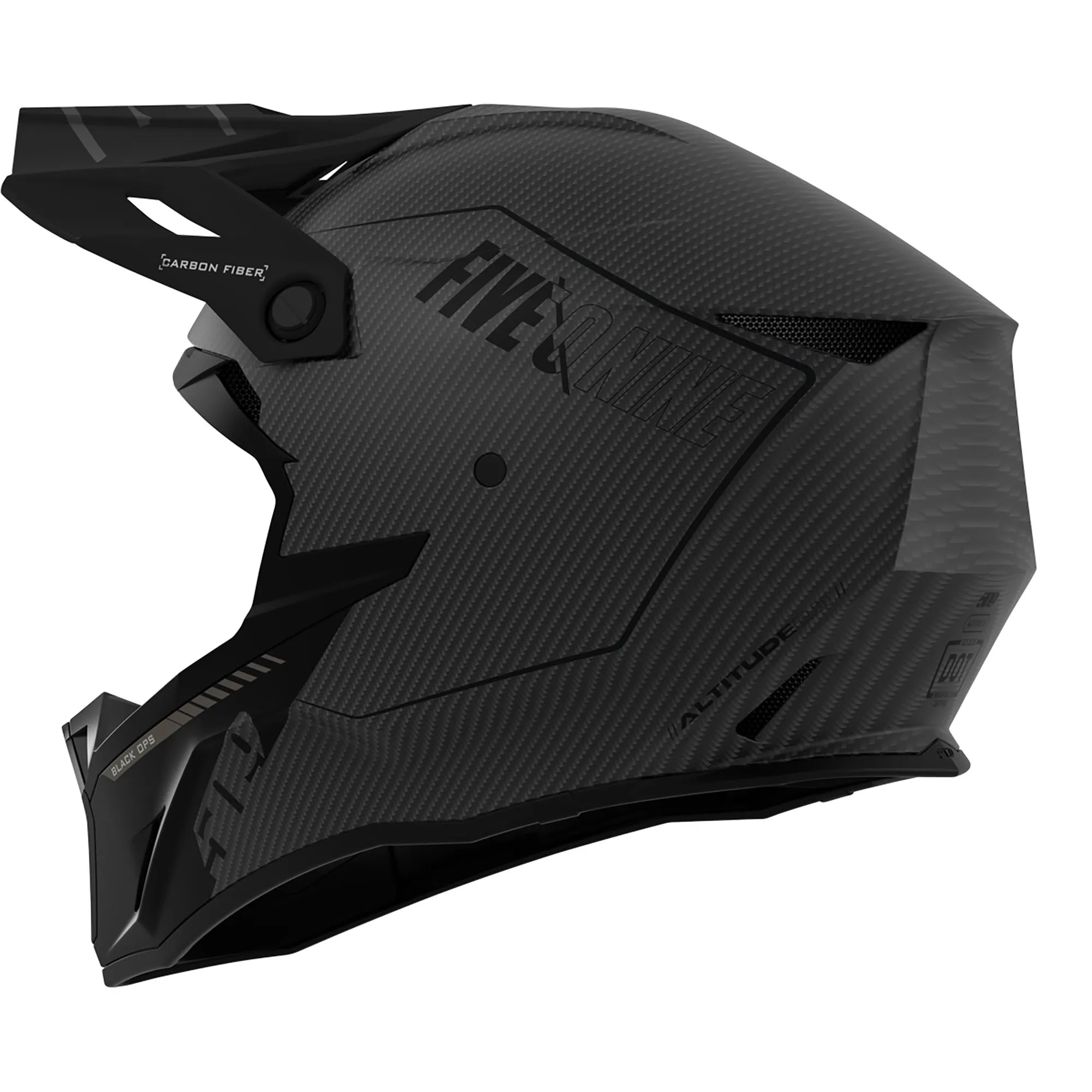 509  Altitude 2.0 Carbon Fiber Snowmobile Helmet Fidlock Vented Airflow Black Ops FMVSS