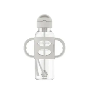 8oz Sippy Straw Bottle - Grey