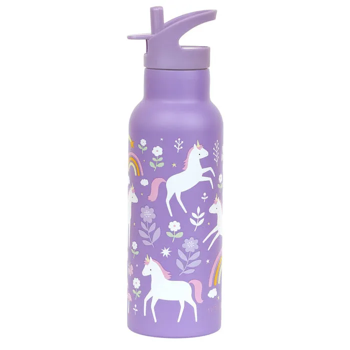 A Little Lovely Company XL Stainless Steel Drink Bottle: Unicorn Dreams