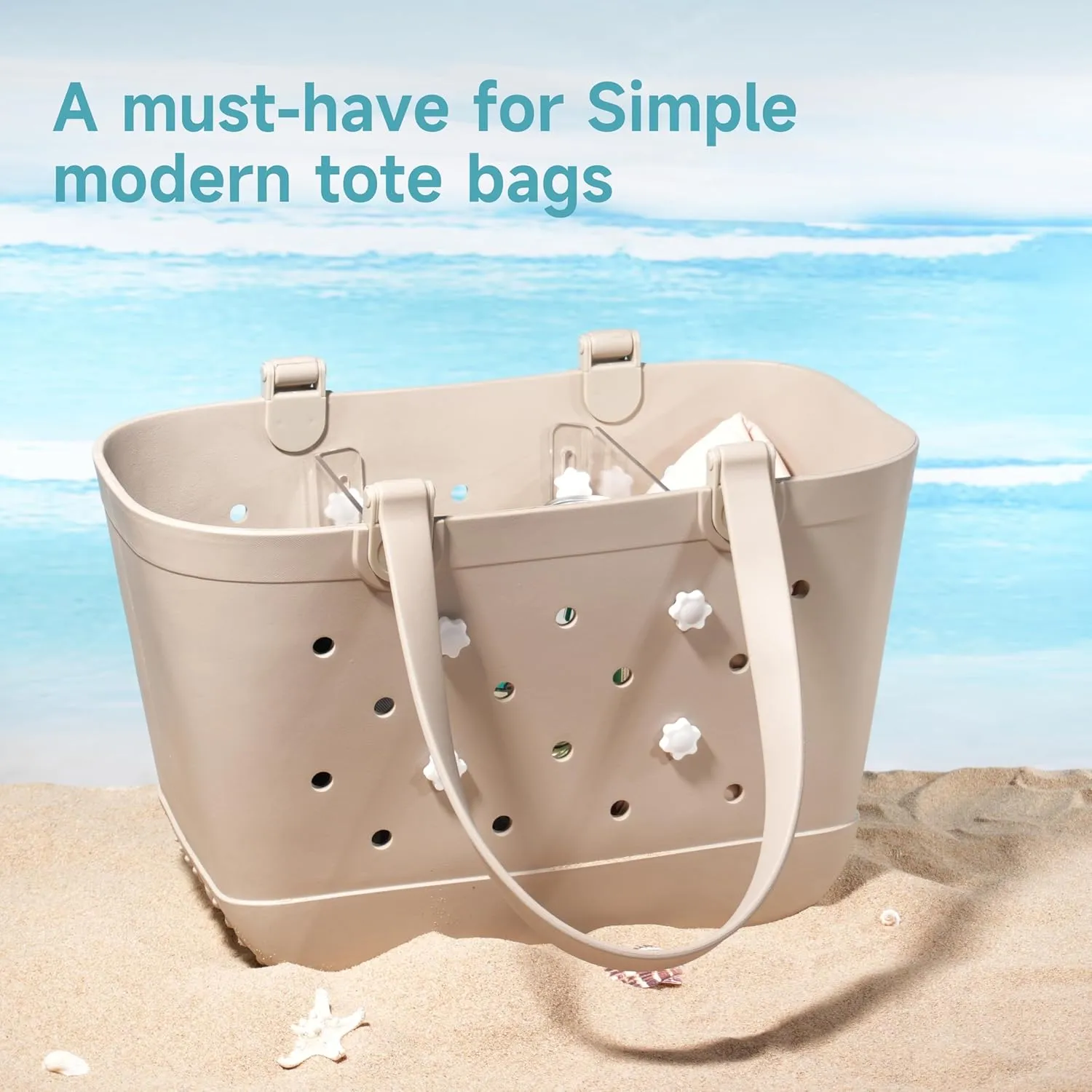 Acrylic Divider Tray Compatible with Simple Modern Bag (Extra Large Size), 2 Pack Beach Tote Organizer Insert, Accessories for Original Simple Modern Beach Bag
