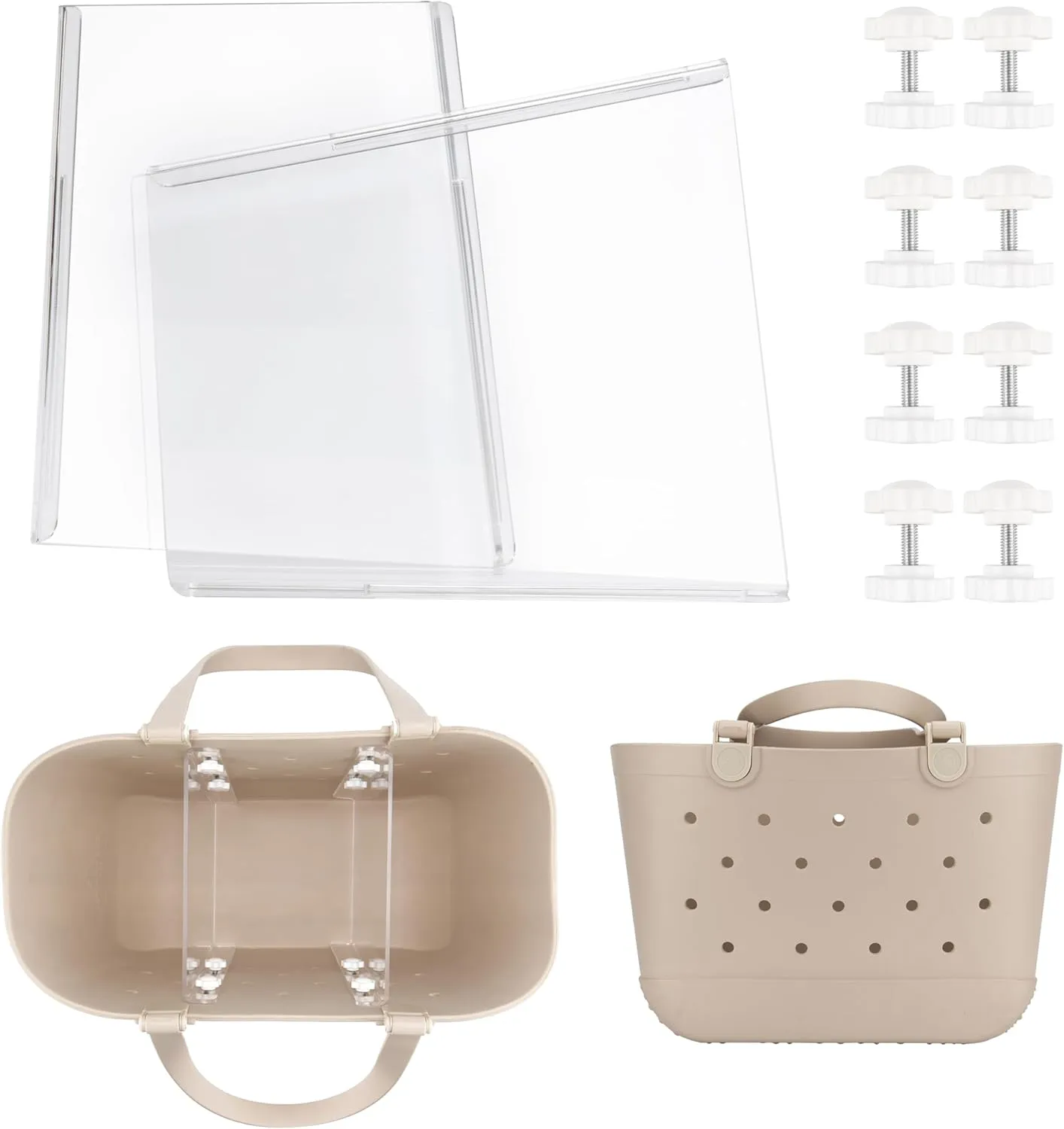 Acrylic Divider Tray Compatible with Simple Modern Bag (Extra Large Size), 2 Pack Beach Tote Organizer Insert, Accessories for Original Simple Modern Beach Bag