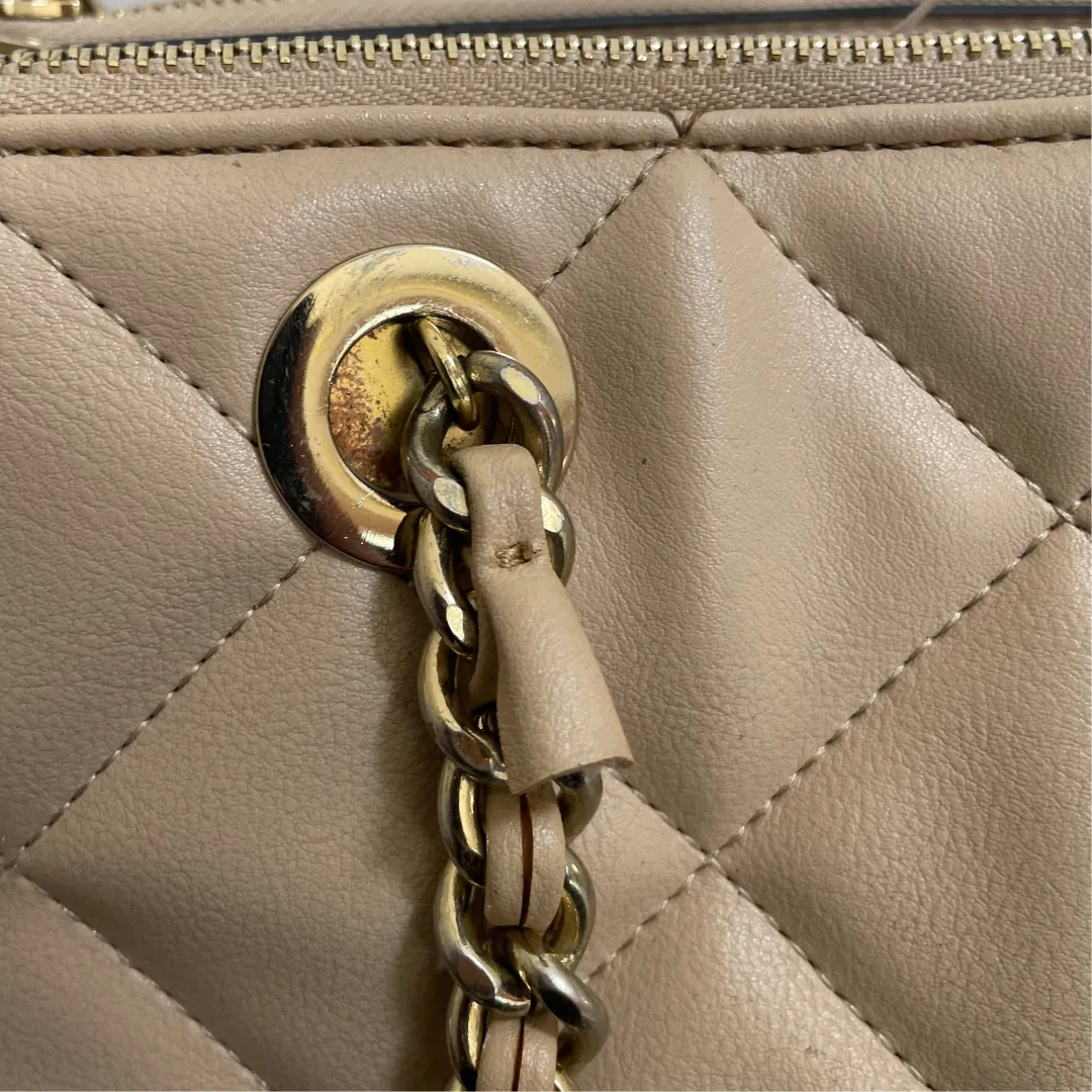 ALDO Beige Quilted Large Shoulder Bag | Pre Loved |