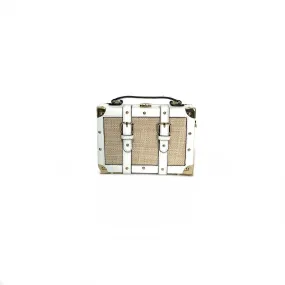 ALDO White & Beige Jute Box Bag | Gently Used |