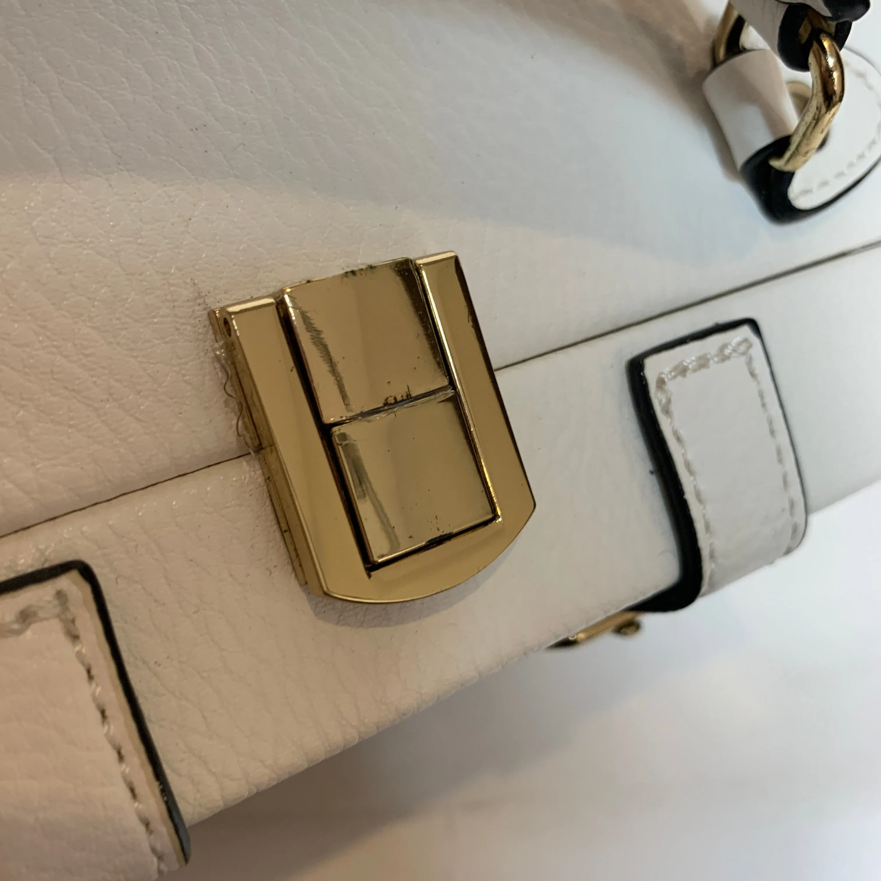 ALDO White & Beige Jute Box Bag | Gently Used |