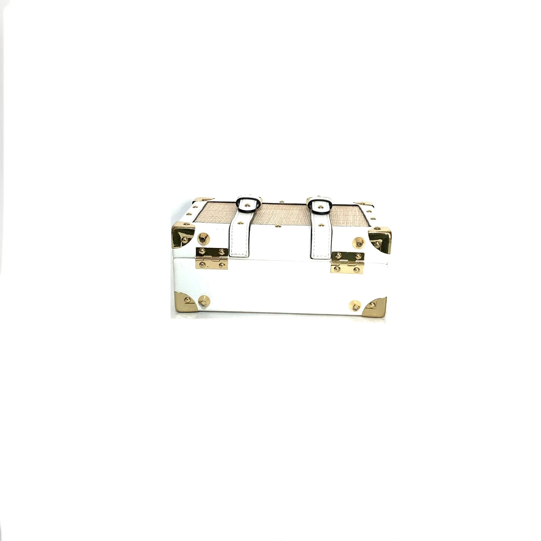 ALDO White & Beige Jute Box Bag | Gently Used |