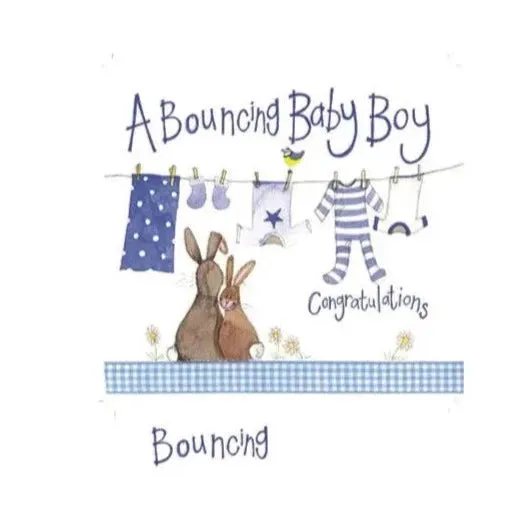 Alex Clark Blue Washing Line Baby Card