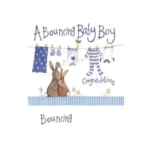 Alex Clark Blue Washing Line Baby Card