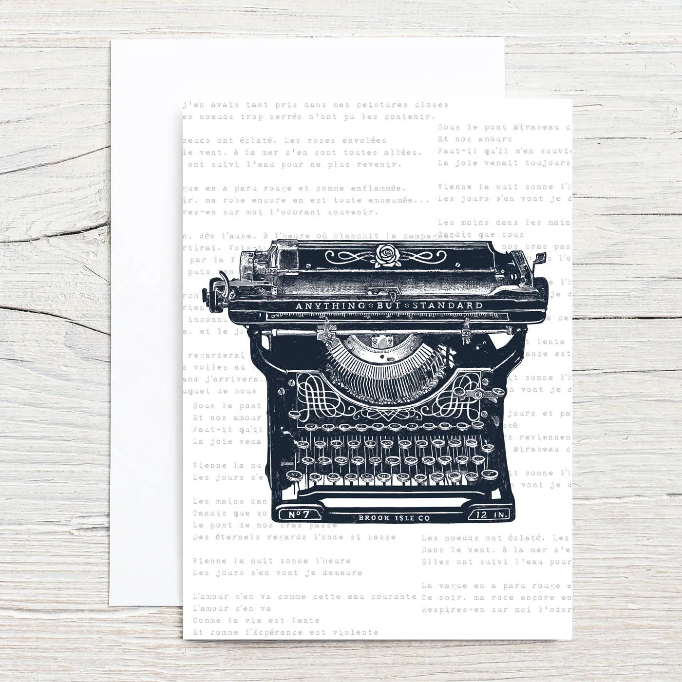 Antique Typewriter 5x7 Single Notecard
