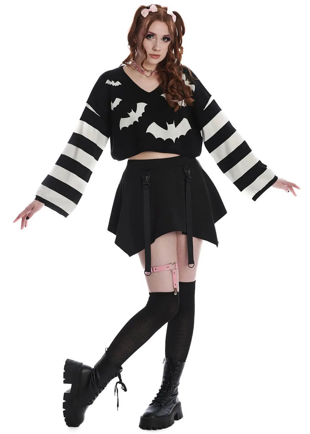 Banned Annabelle Bat Jumper Black Offwhite