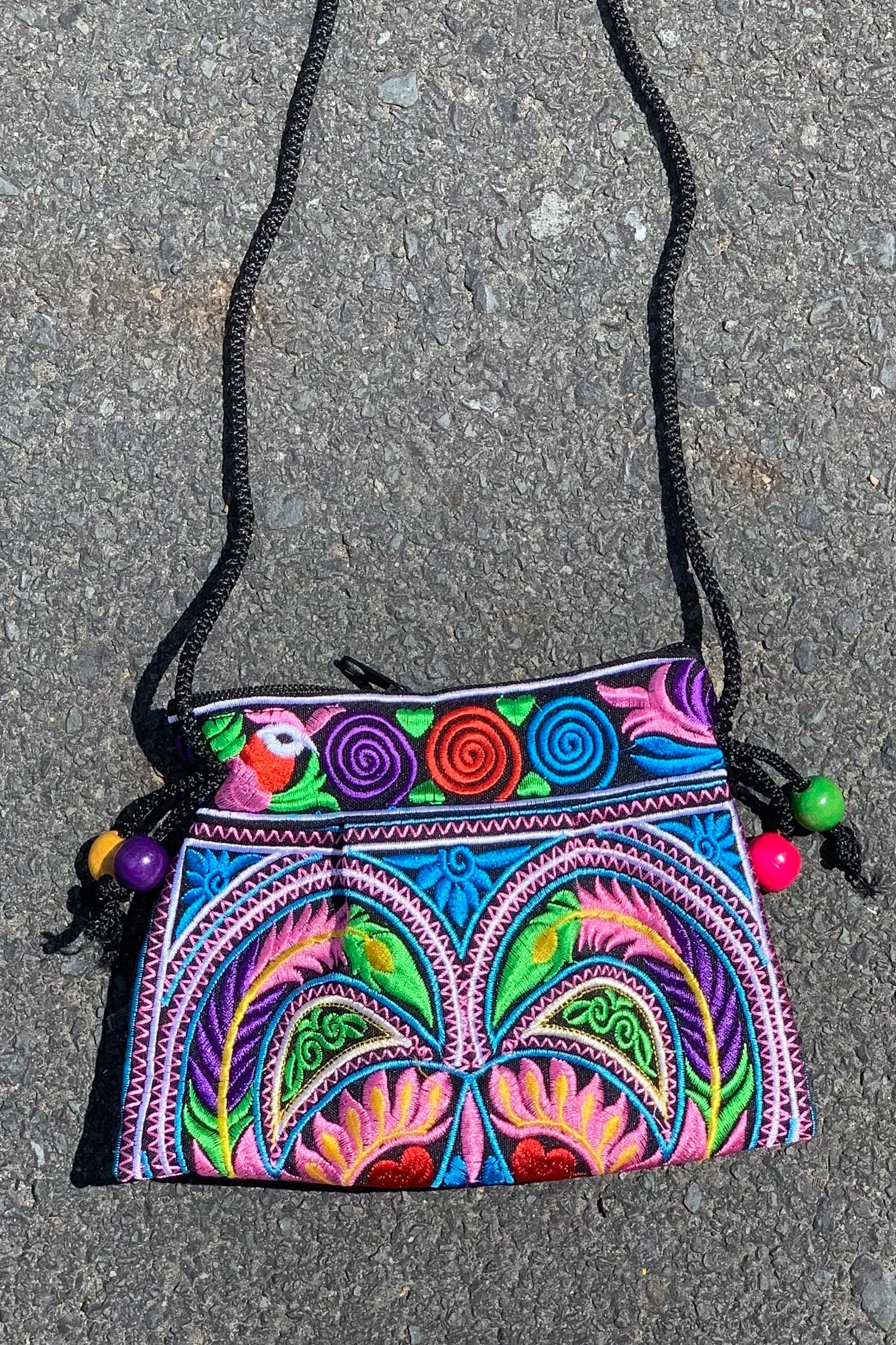 Beaded embroidered stash bag
