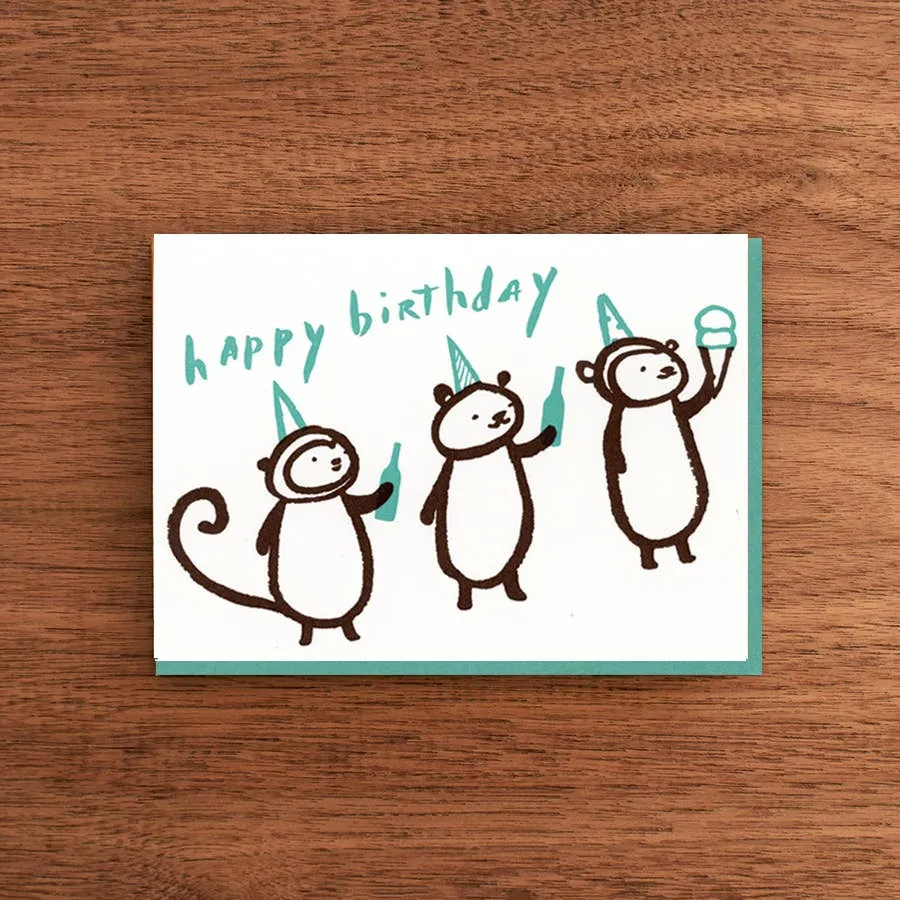 Beer And Ice Cream Toast Letterpress Birthday Card