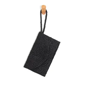 Black Jute Clutch Wristlet