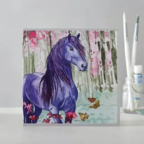 Black Opal: Purple Horse With Butterflies | Greeting Card, Cards, Equine, Pony