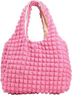 Bubble Large Shoulder Bags for Women Puff Tote Handbag and Purse Cloud Casual Shopping Travel Bag Lightweight