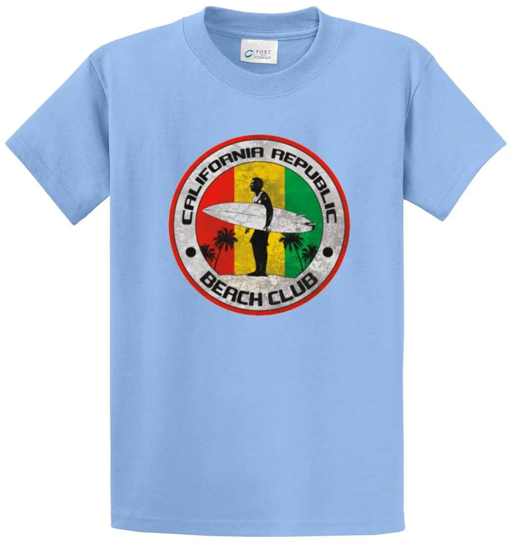 Calif Repub Beach Club Rasta Printed Tee Shirt