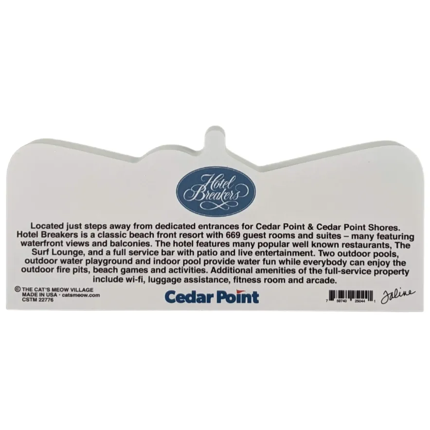 Cedar Point Cat's Meow Hotel Breakers Shelf Sitter