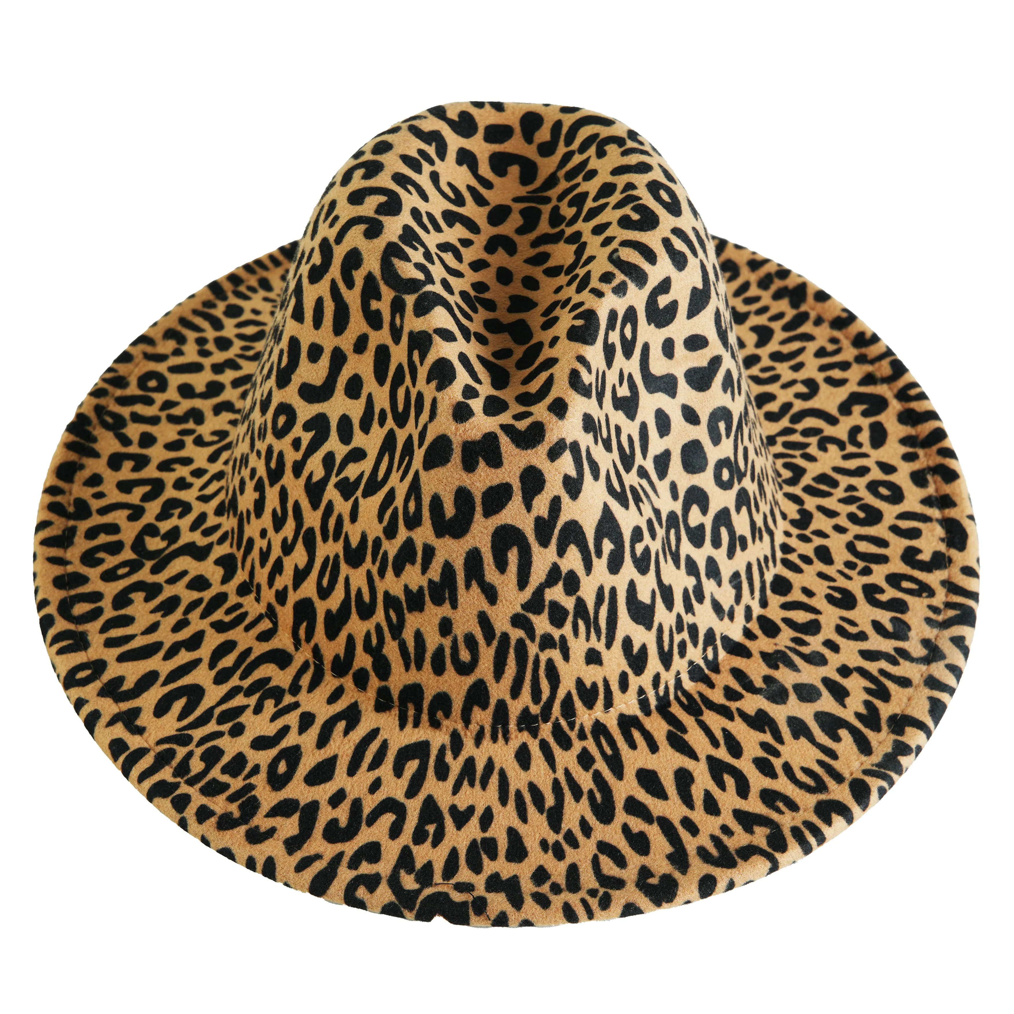 Chokore Leopard Print Fedora Hat (Black & Beige)