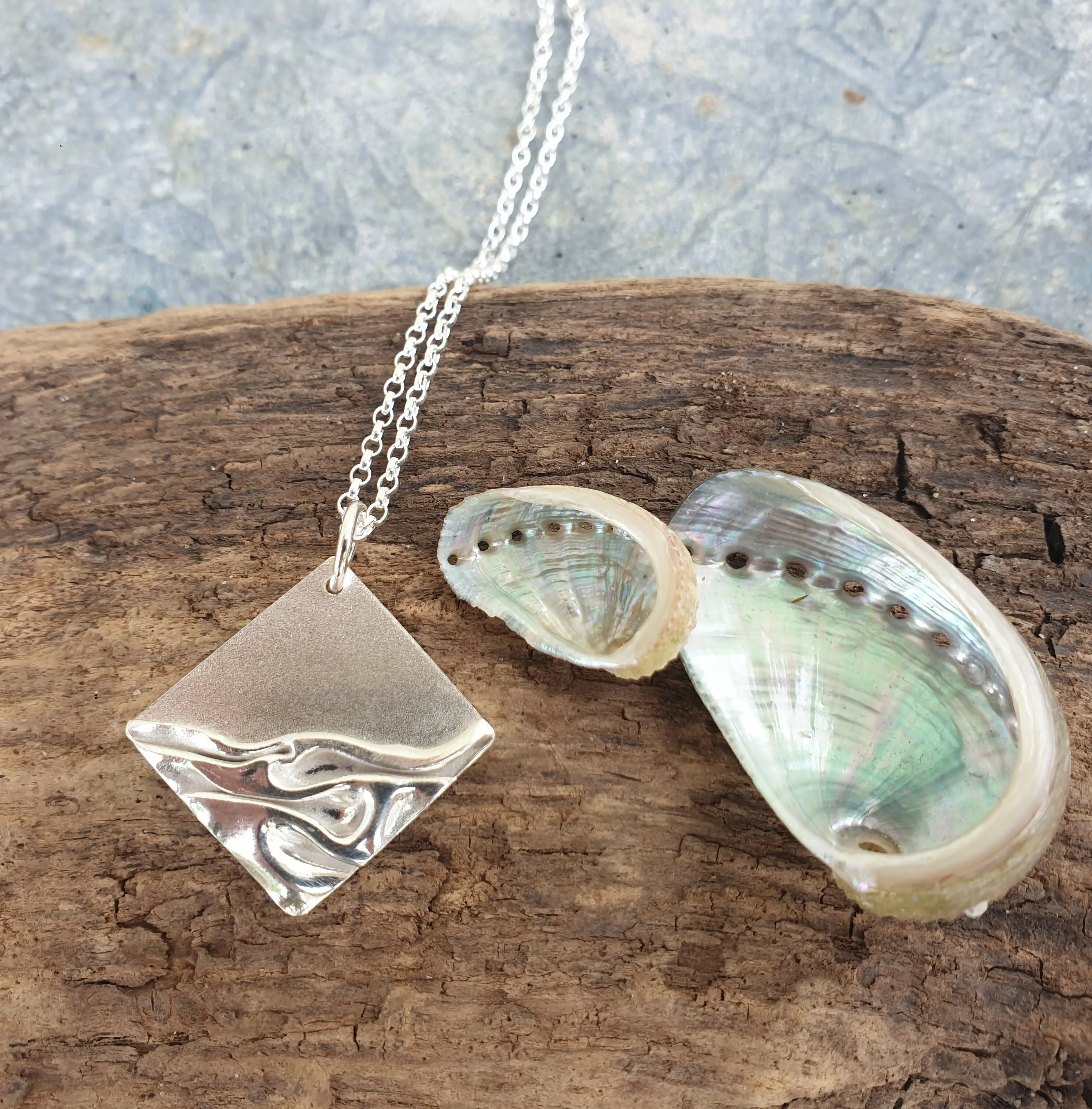 Coastal Shoreline Pendant - Sterling Silver
