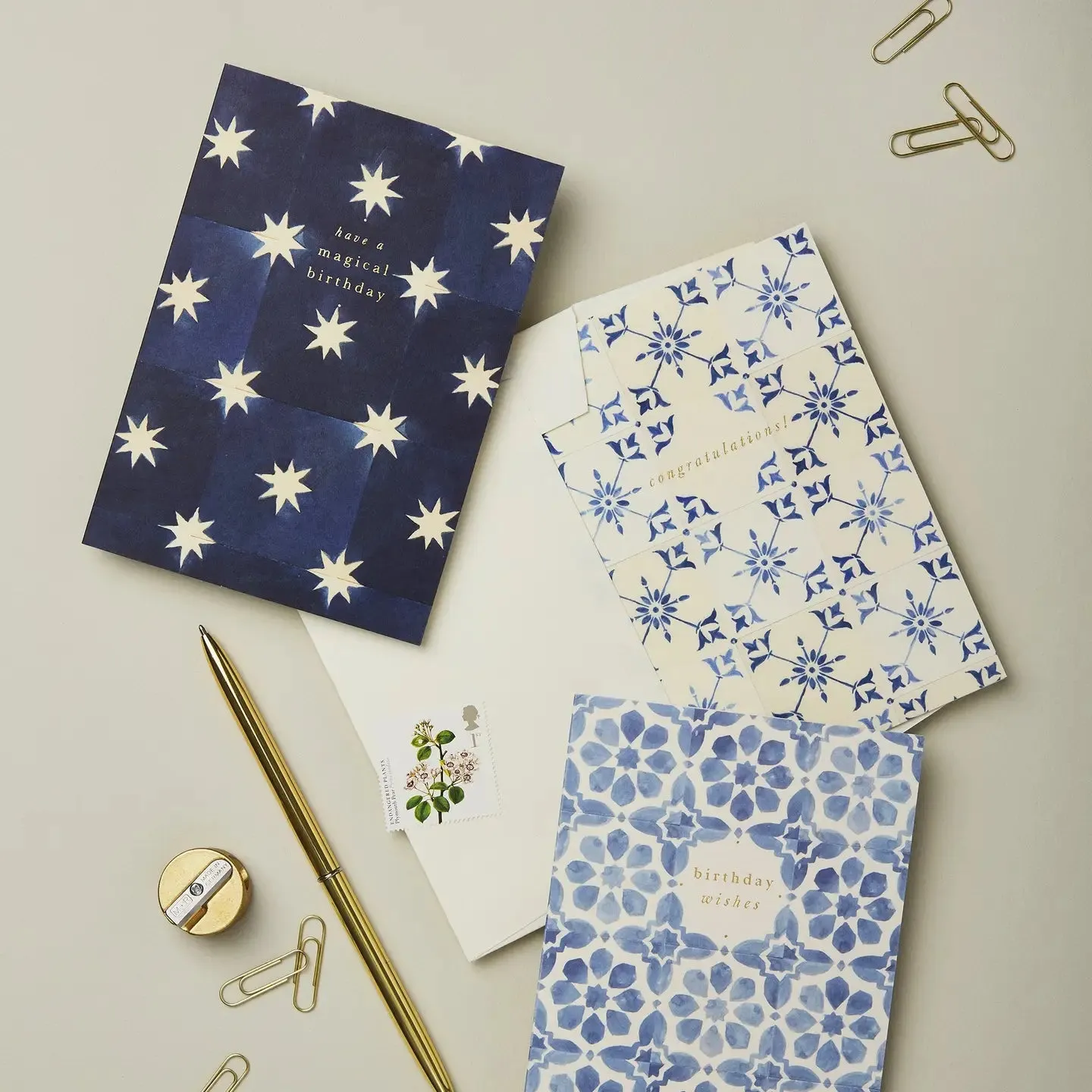 Congratulations! - Blue Tile Card