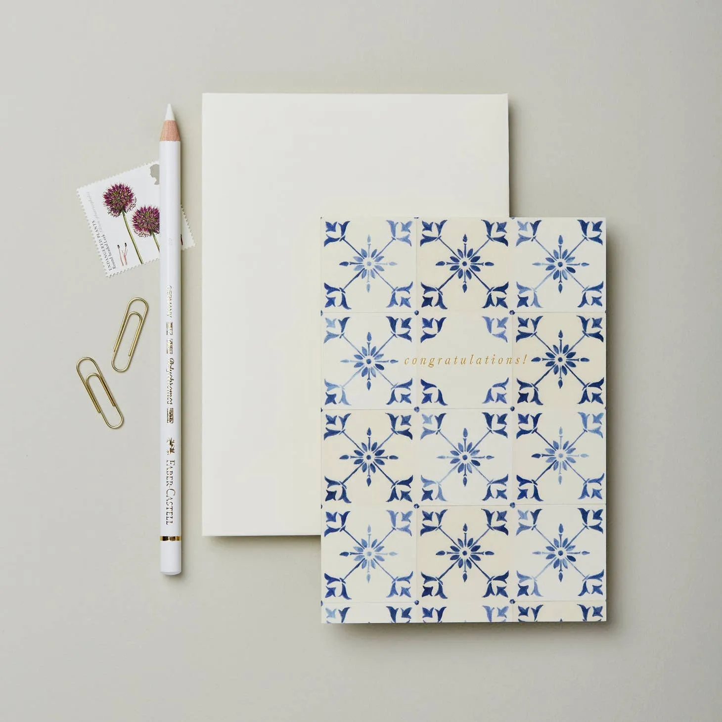 Congratulations! - Blue Tile Card