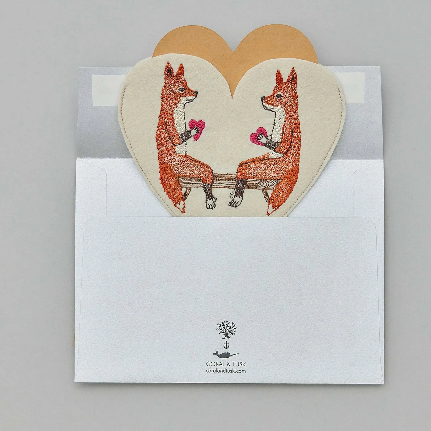 Coral & Tusk Smitten Foxes Felt Envelope
