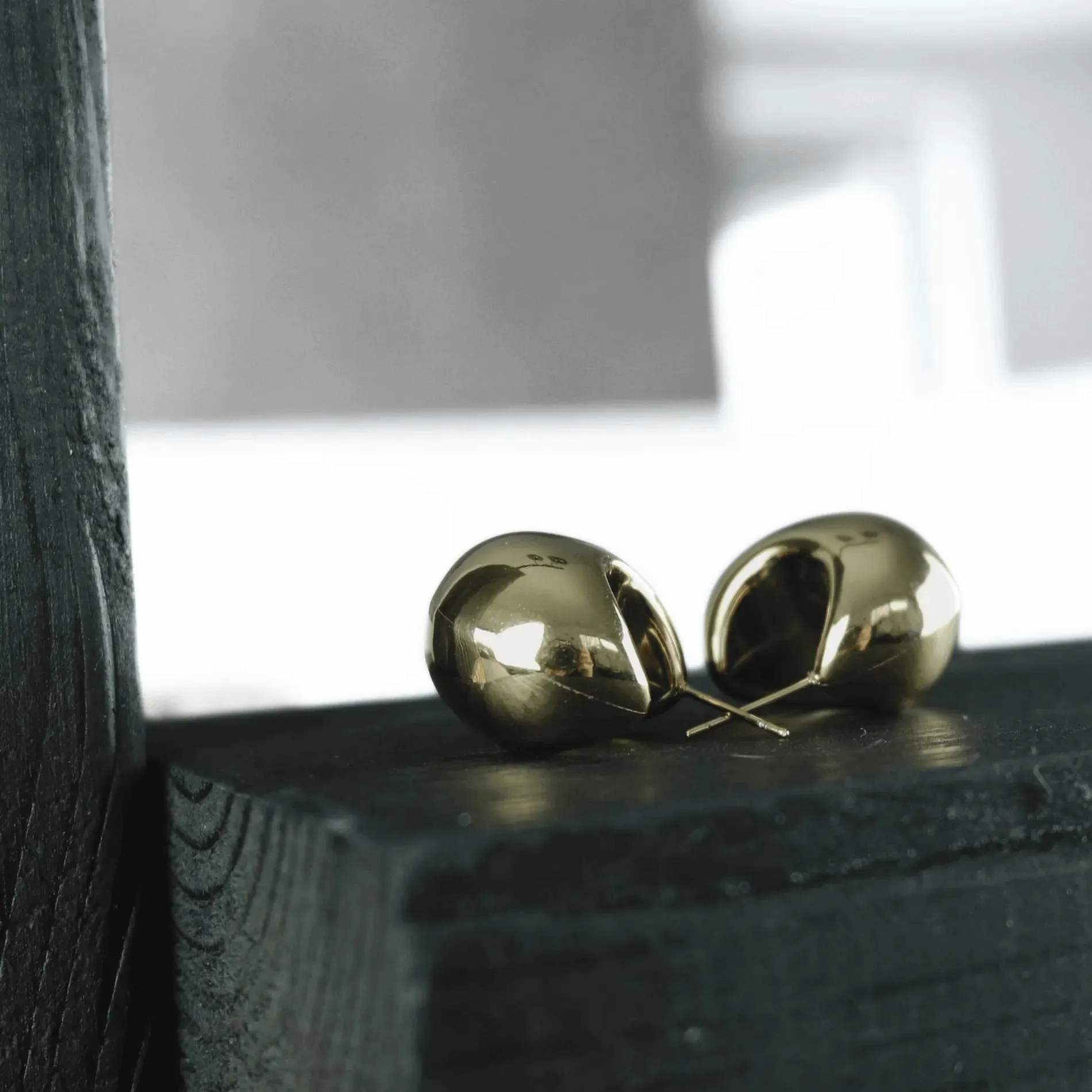 Courage Waterproof Chunky Sphere Earring 18K Gold Plating