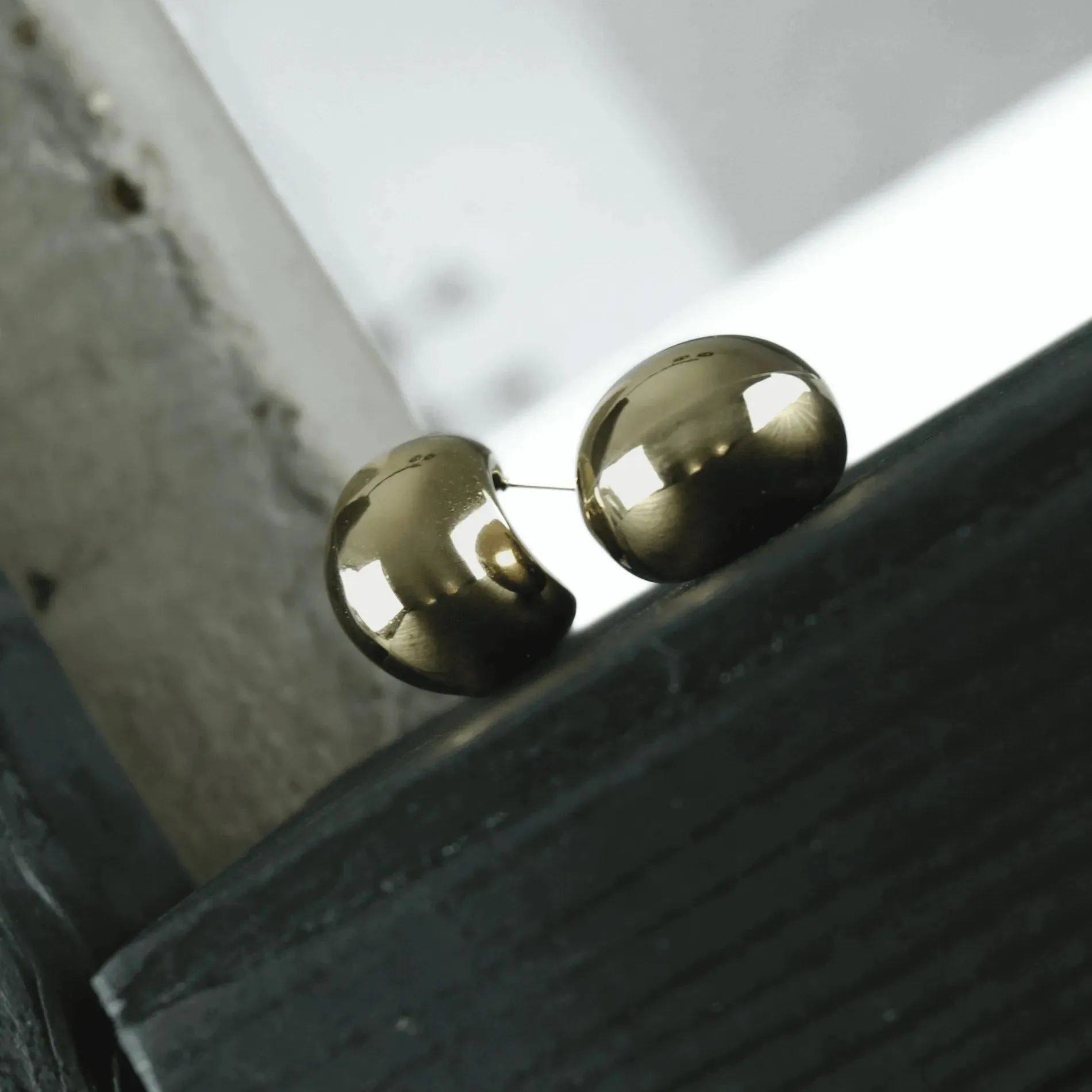 Courage Waterproof Chunky Sphere Earring 18K Gold Plating