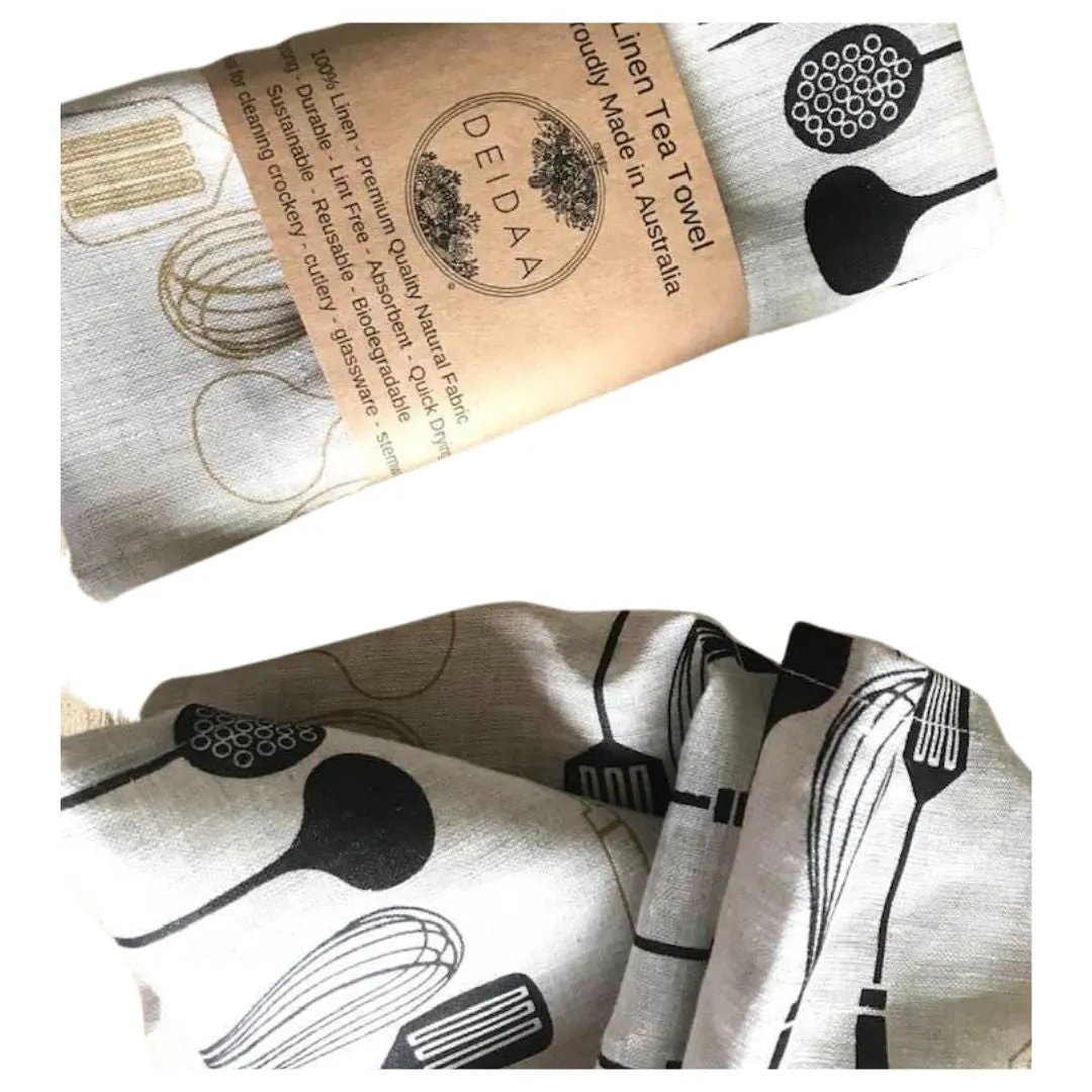 Deidaa Retro Printed Linen Tea Towel