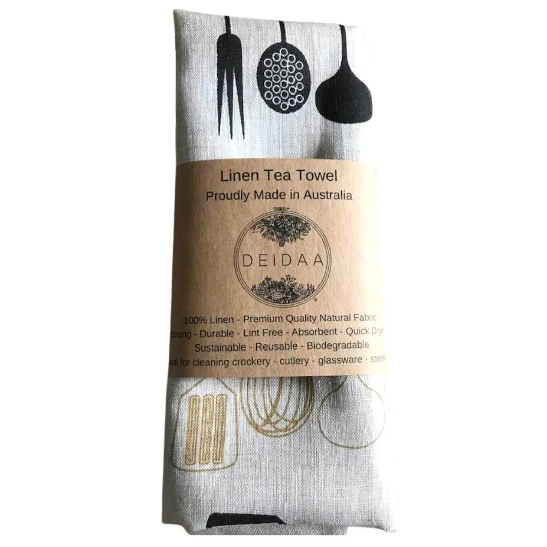 Deidaa Retro Printed Linen Tea Towel