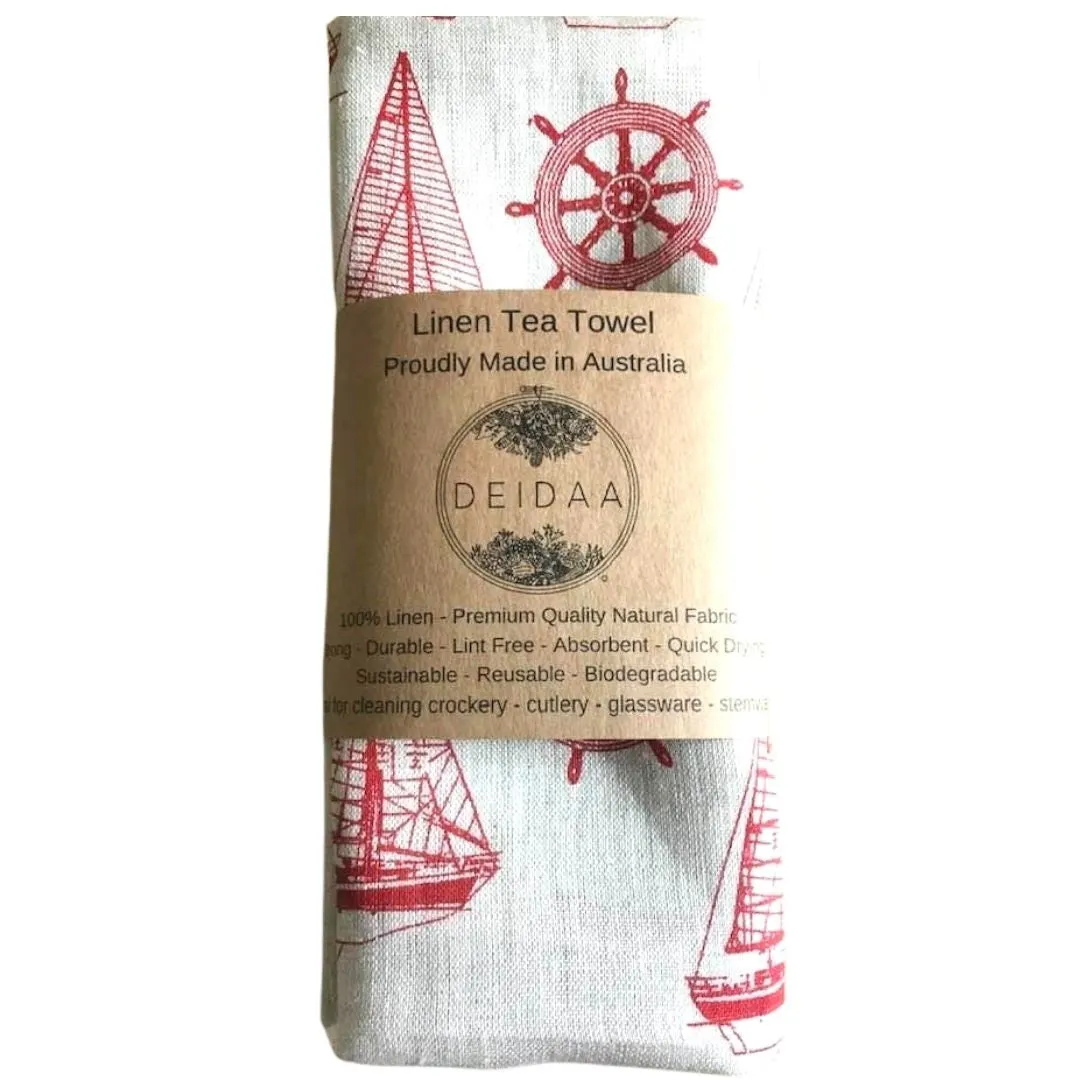 Deidaa Retro Printed Linen Tea Towel