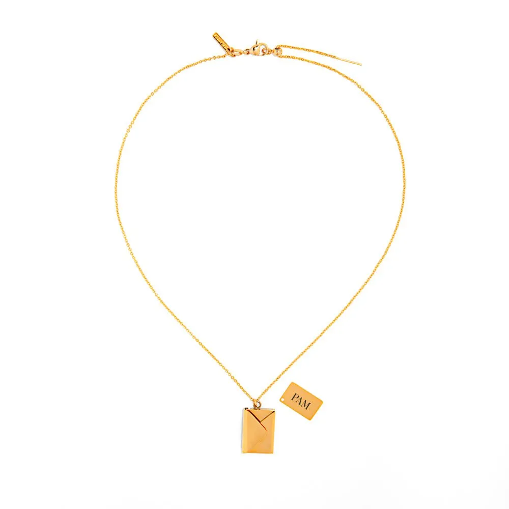 ENVELOPE SECRET MESSAGE GOLDEN NECKLACE