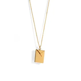 ENVELOPE SECRET MESSAGE GOLDEN NECKLACE
