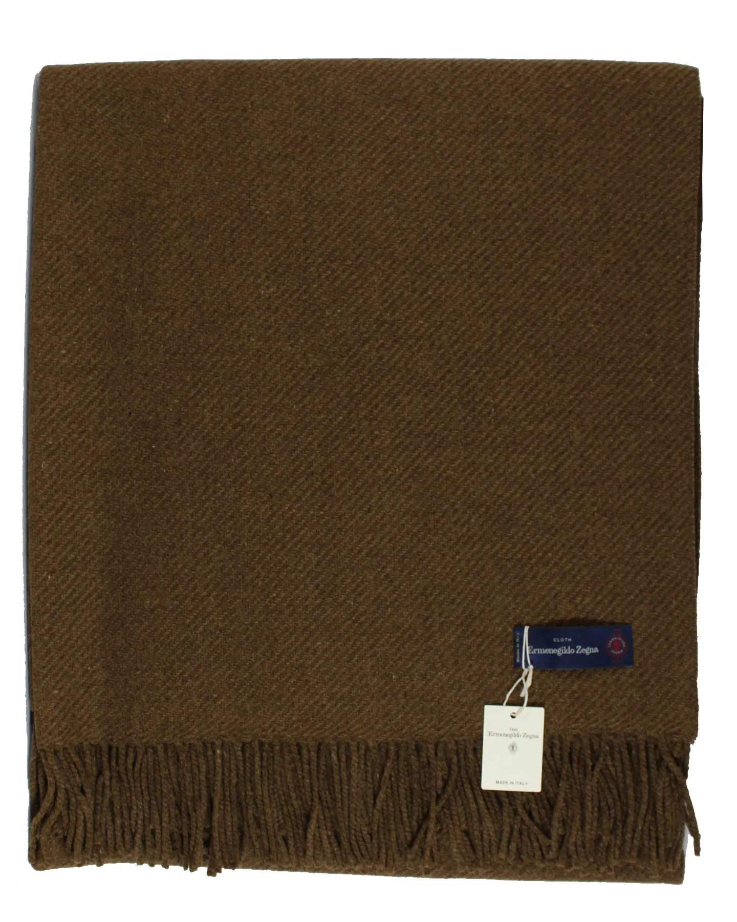 Ermenegildo Zegna Wool Cashmere Throw Blanket Brown - SALE