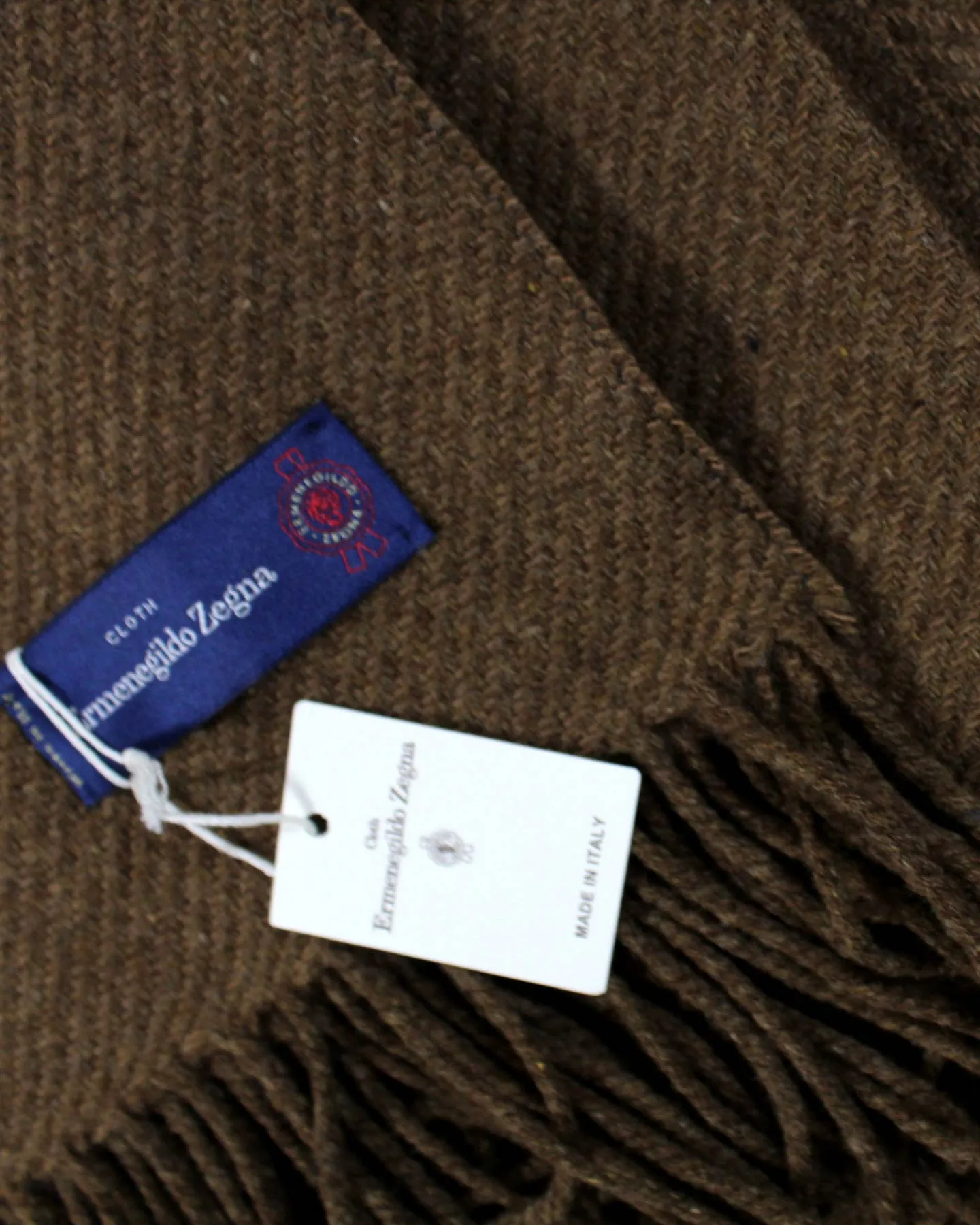 Ermenegildo Zegna Wool Cashmere Throw Blanket Brown - SALE