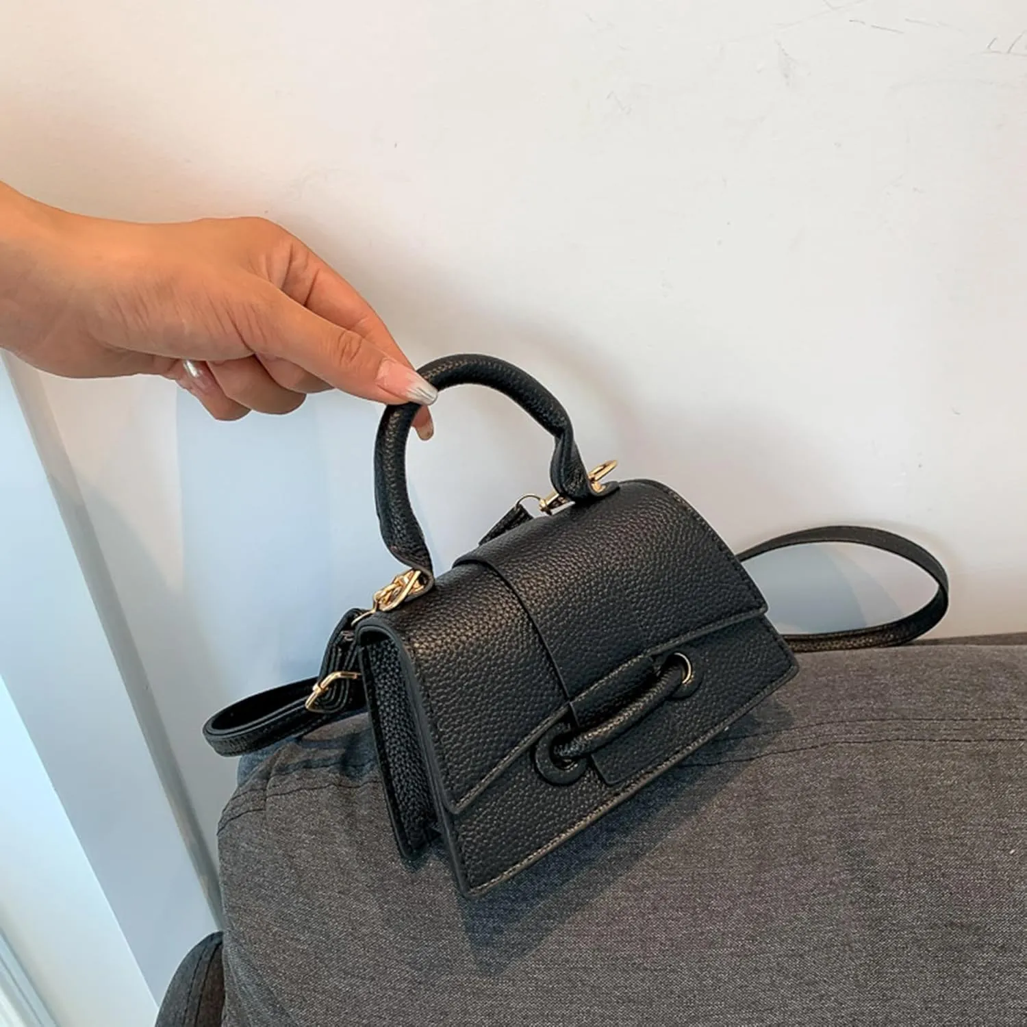 FALETO Mini Purses for Women Cute Top Handle Crossbody Bag Stylish Tiny Clutch Handbag with Strap