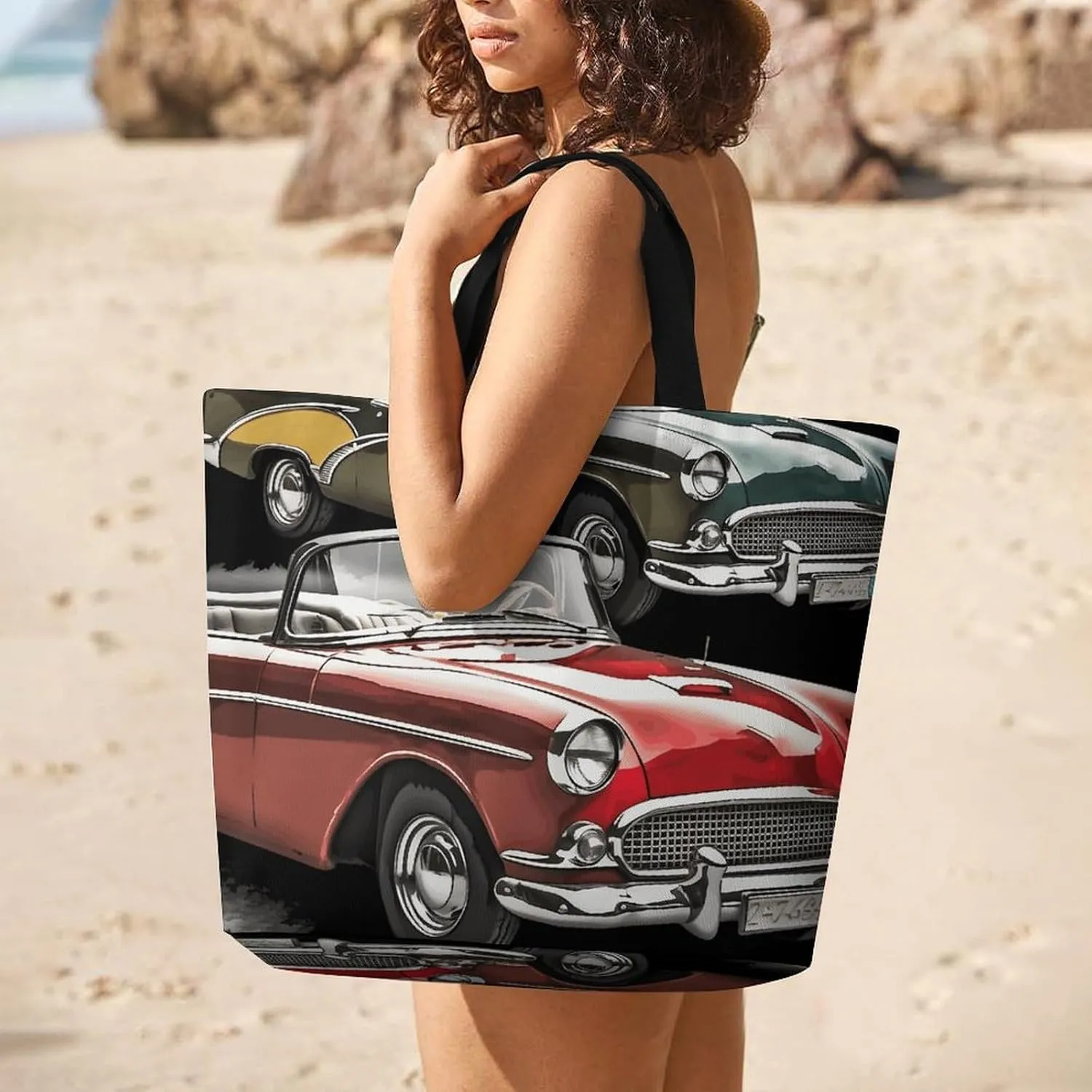 Flamingo Love Flowers Tote Bag for Women Reusable Grocery Shoulder Bag Shopping Bags for Travel, Groceries