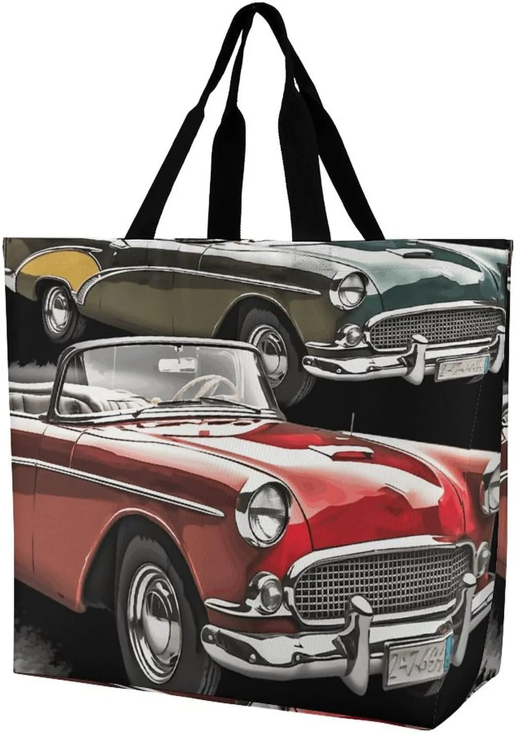 Flamingo Love Flowers Tote Bag for Women Reusable Grocery Shoulder Bag Shopping Bags for Travel, Groceries