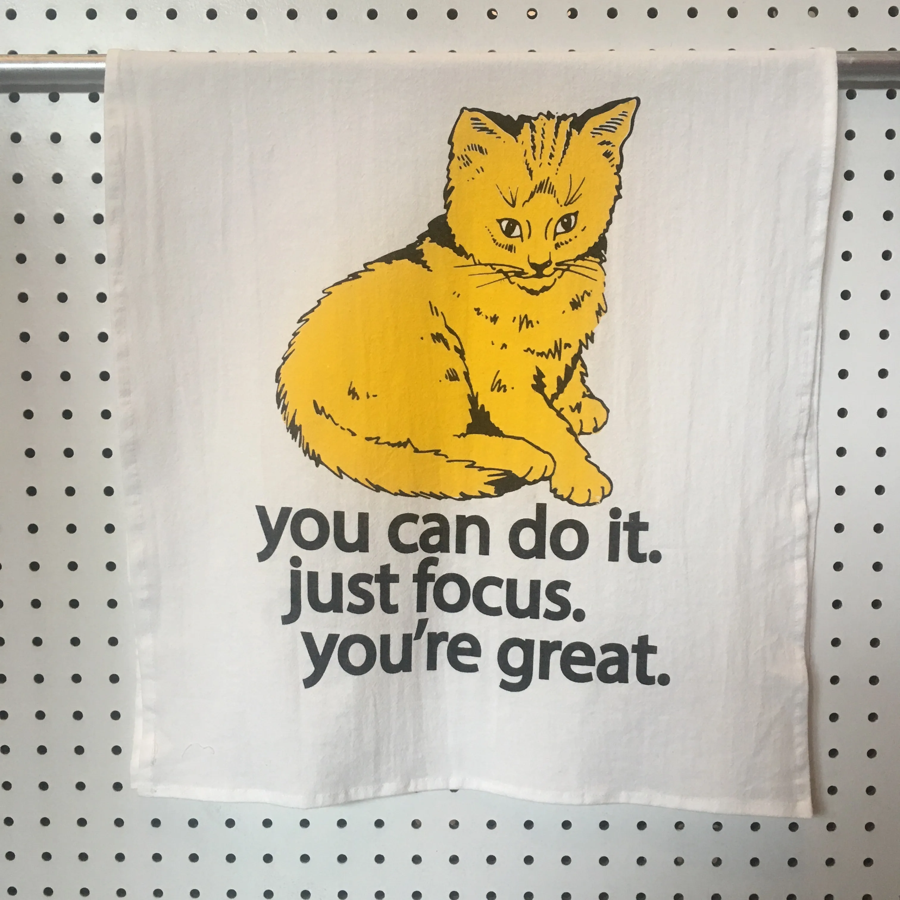 Focus Cat Kitchen Towel - Golden Yellow