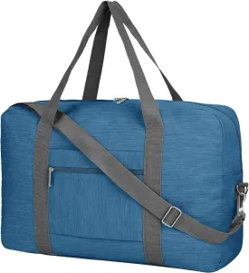 Foldable Airplane Cabin Bag Unisex Duffle Tote Bag with Shoulder Strap Lightweight Carry-on Bag With Trolley Strap Carry-on overnight bag for men and women (Navy Blue)