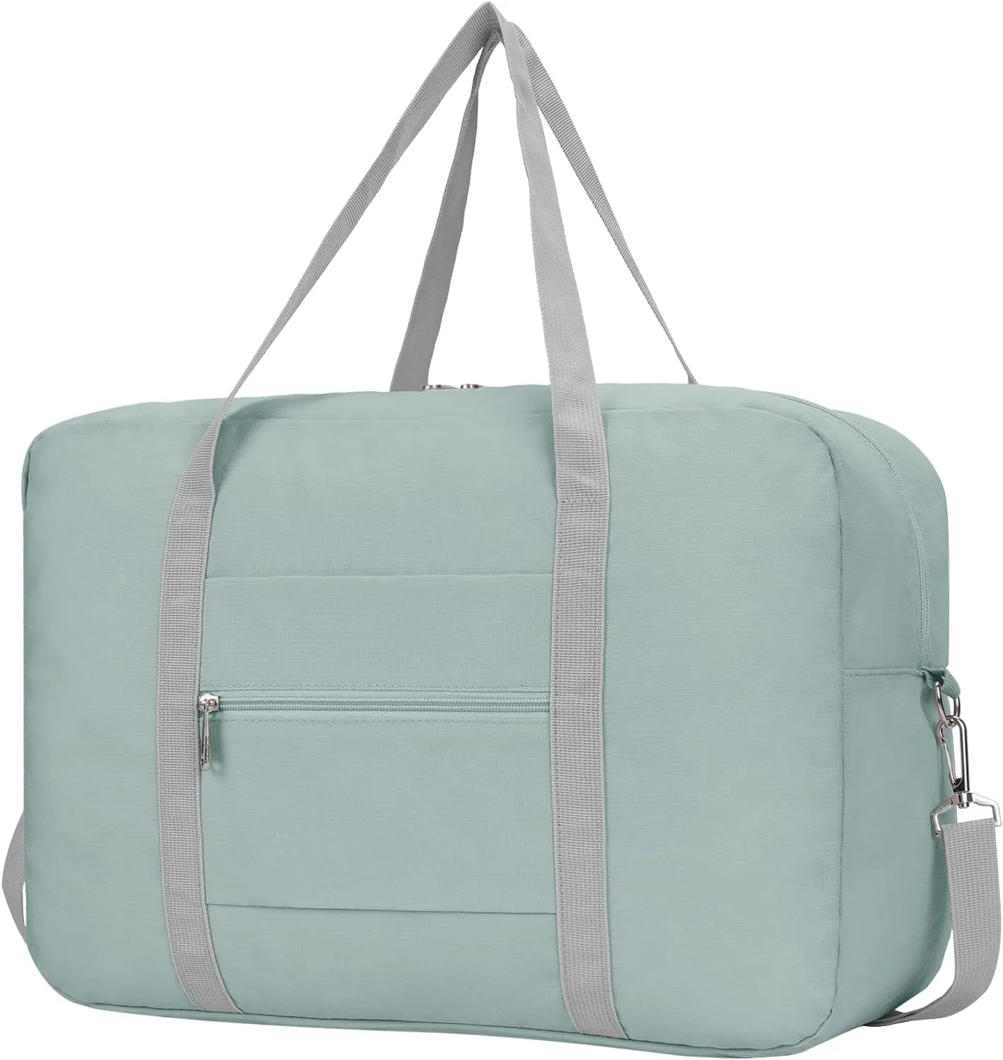Foldable Airplane Cabin Bag Unisex Duffle Tote Bag with Shoulder Strap Lightweight Carry-on Bag With Trolley Strap (Mint Green)